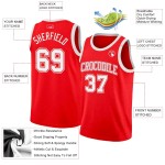 Custom Fire Red White Authentic Basketball Jersey