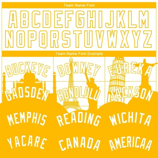 Custom White Gold Holiday Travel Monuments Silhouette Authentic City Edition Basketball Jersey