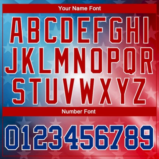 Custom Black Royal-Red 3D American Flag Fashion Authentic Baseball Jersey