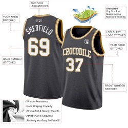 Custom Steel Gray White-Old Gold Authentic Basketball Jersey